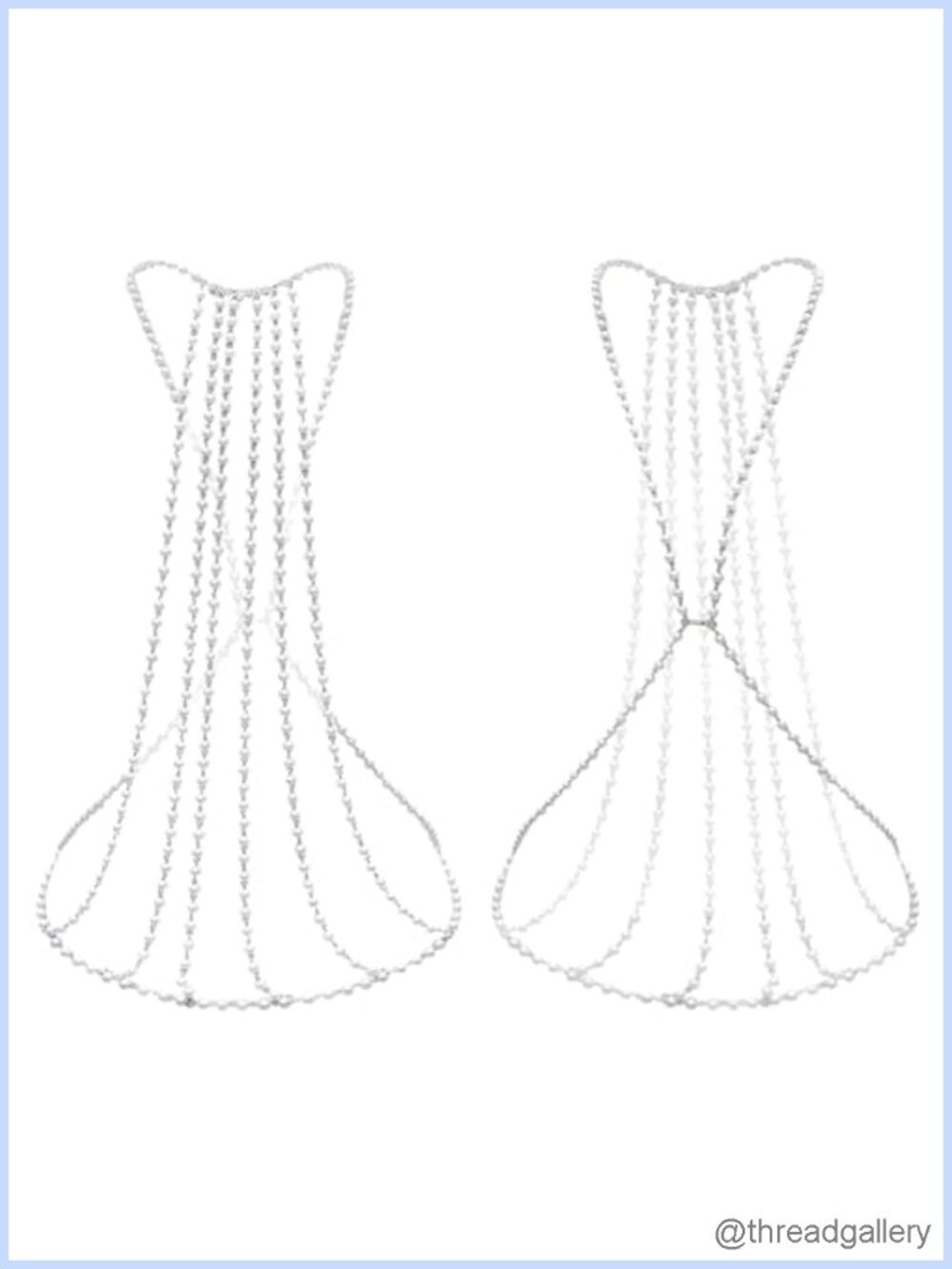 Faux Pearl Body Chain Draped Back Necklace Bridal Jewelry